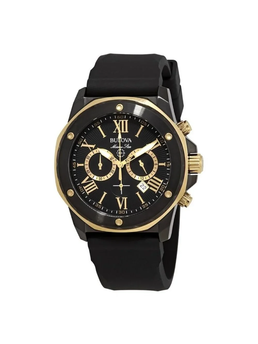 NWT Bulova Marine Star Chronograph Black Dial Men's Watch